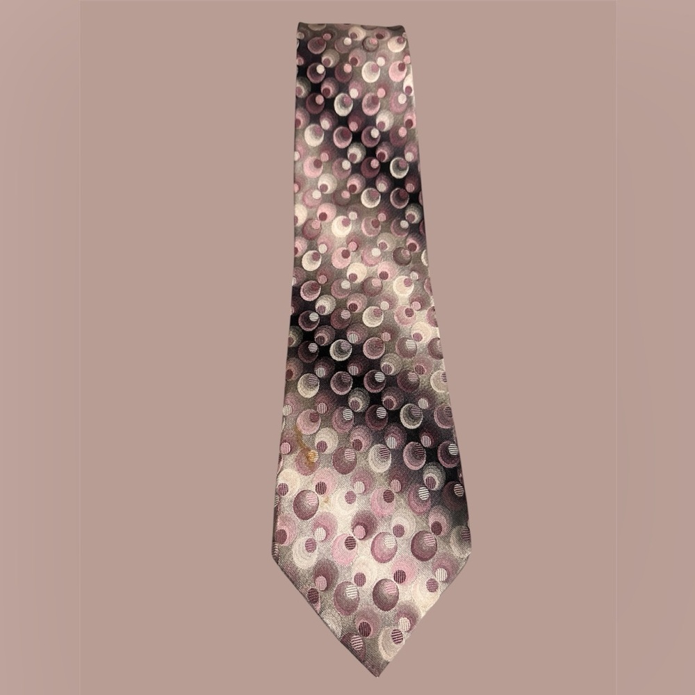 Van Heusen Pink Grey Shaded Tiny Geometric‎ Tie, Necktie